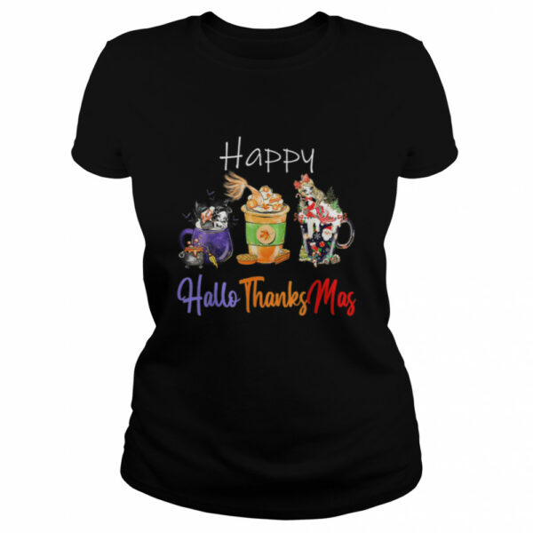 Happy Hallothanksmas Halloween Thanksgiving Christmas T-Shirt