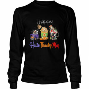 Happy Hallothanksmas Halloween Thanksgiving Christmas T Shirt 2