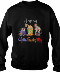 Happy Hallothanksmas Halloween Thanksgiving Christmas T Shirt 3