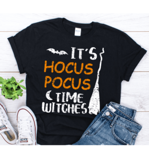 It’s hocus pocus time witches Funny Halloween t shirt