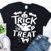 Trick or treat boo ghost pumpkin cat Halloween shirt