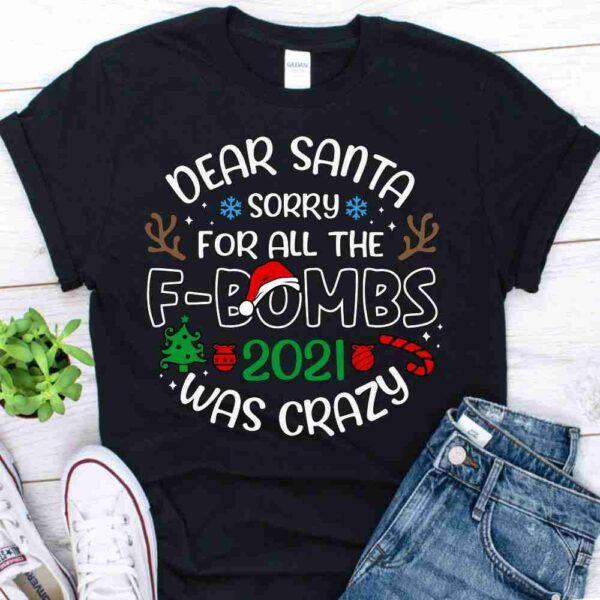 dear santa sorry for all the f bombs shirt