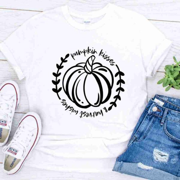 pumpkin kisses harvest wishes circle shirt