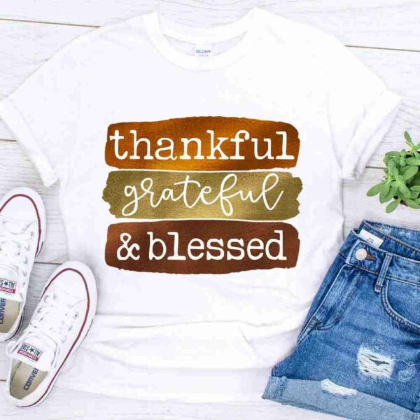 thankful grateful and blessed fall shirt