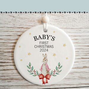 Christmas Ornament Baby’s First Girl 2024 My 1st Xmas