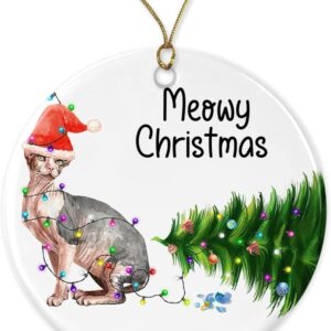 Christmas Ornament Cat Funny Cute