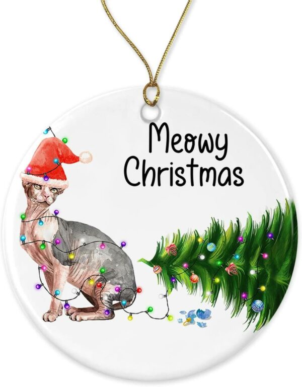 Christmas Ornament Cat Funny Cute