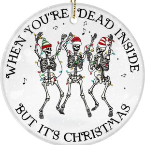 Christmas Ornament Dead Inside But 2024 Dancing Skeleton