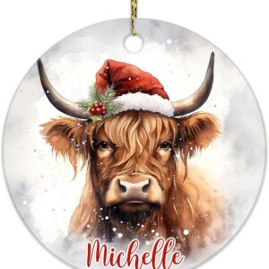 Christmas Ornament Gifts For Highland Cow Lover