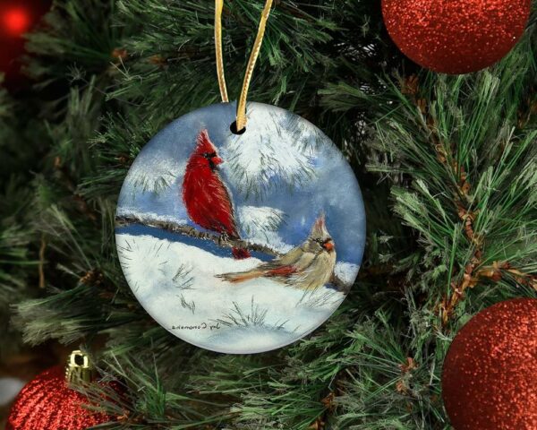 Christmas Ornament Male And Female Birds