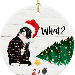 Christmas Ornament Tuxedo Cat Funny Xmas Tree Hanging