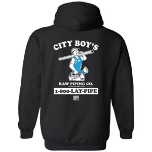 City boy’s raw piping co lay 1800 pipe hoodie