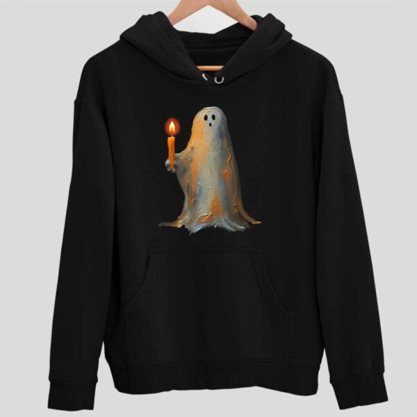 Ghost Holding A Candle Print Hoodie