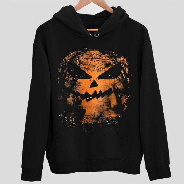 Halloween Fright Night Print V Neck Hoodie