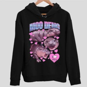 Hippos Moo Deng I Love You Hoodie