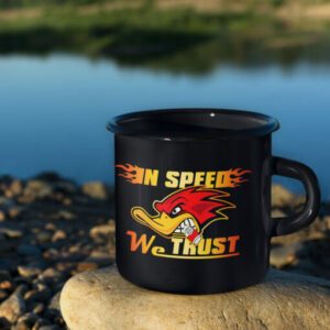 In Speed We Trust Mr Horsepower Woodpecker Hot Rod Coffee Mug 2