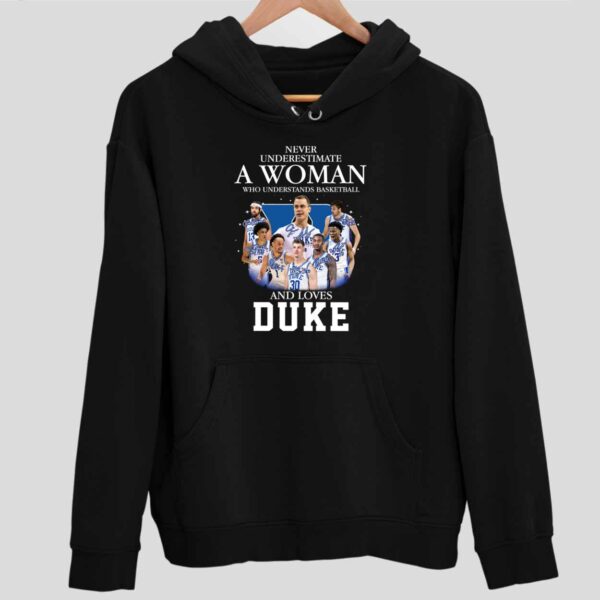 Never Underestimate A Woman Who Understands Basketball and Love Duke Hoodie