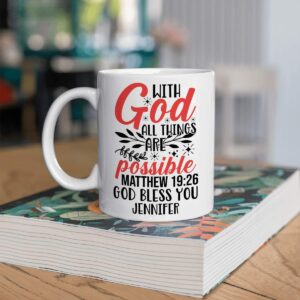 Personalized Coffee Mug With God All Things Are Possible