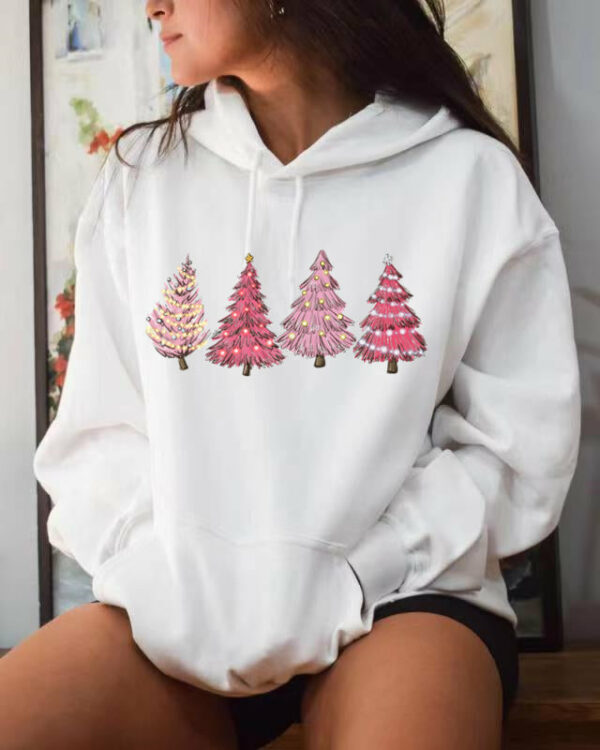 Pink Christmas tree hoodie