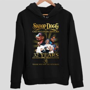 Snoop Dogg Cali To Canada Tour 2024 32 Years 1992-2024 Thank You For The Memories Hoodie