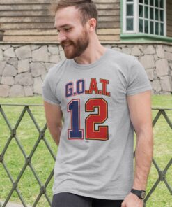 GOAT 12 TampaNew England Gray T shirt 3