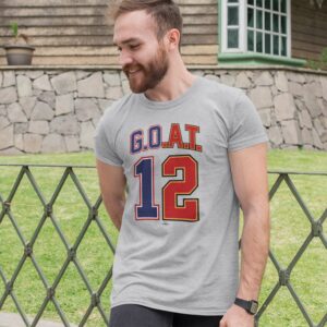 GOAT 12 TampaNew England Gray T shirt 3