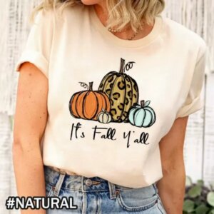 It’s Fall Y’all Sweatshirt – Vintage Leopard Pumpkin Print for Halloween