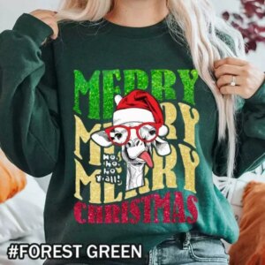 Merry Christmas Ho Ho Ho Y’all T-Shirt and Sweatshirt Featuring Funny Giraffe