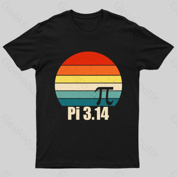 Pi Retro Sunset Nerd T-Shirt