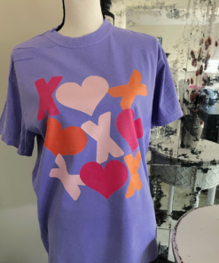 Bella or Comfort Colors XOXO Hearts and Xs Valentines Day Retro Unisex Shirt Valentines Shirt Valentines Day Tee 1