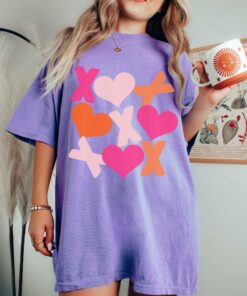 Bella or Comfort Colors XOXO - Hearts and X's Valentines Day Retro Unisex Shirt Valentine's Shirt Valentines Day Tee 1 Bella or Comfort Colors XOXO Hearts and Xs Valentines Day Retro Unisex Shirt Valentines Shirt Valentines Day Tee 2