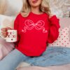 Bella or Gildan Heart Coquette Bow Sweatshirt Youth and Adult Sizes