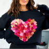 Bella or Gildan Heart Montage Faux Foil Direct To Film Sweatshirt Youth and Adult Sizes