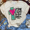 We Love Because He First Loved Us John 419  Religious Youth and Adult Softstyle Tee  Valentines Religious