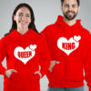 King Queen Heart Matching Hoodie