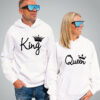 King Queen White Hoodie