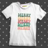 Merry Christmas Colorful font Kids T-shirt