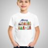 Merry Christmas In Train  Kids T-shirt