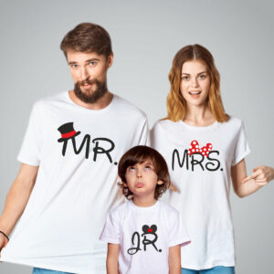 Mr – Mrs – Junior Matching Family T-Shirts
