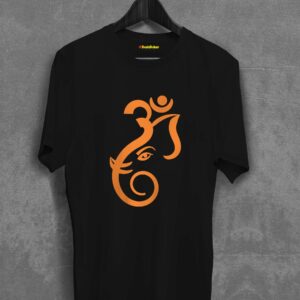 Om Shape In Ganpati Face T-shirt
