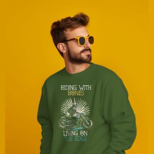 Riding with bones bikers sweatshirt