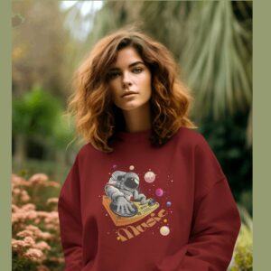 Robot playing music sweatshirt
