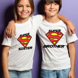 Super Sister Super Brother Rakhi T-shirt for Brother Sister