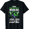 Christian Oncology Nurse Jesus Dogs And Tea Oncology Nurse T-Shirt