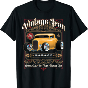 Cool Classic Retro Vintage Iron Thirties Style Hot Rod Car T-Shirt