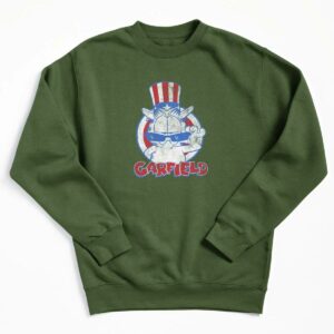 Garfield Patriotic American Flag Hat And Shades Sweatshirt