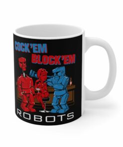 Cockem Blockem Robots Mug 1
