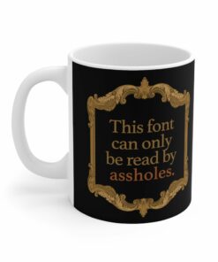 This Font Can Only Be Read By Assholes Mug 2