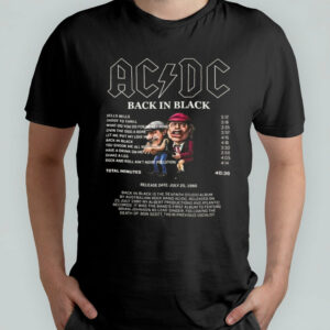 ACDC Back In Black Greatest Hits Album 1980-2024 Anniversary Shirt