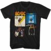 ACDC – Multi Albums – American Classics – Solid Black Adult Short Sleeve T-Shirt